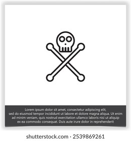 Vector skull and bones icon logo design vector graphic illustration symbol