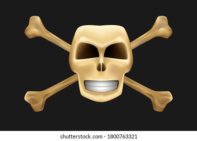 Vector skull with bones mesh affect