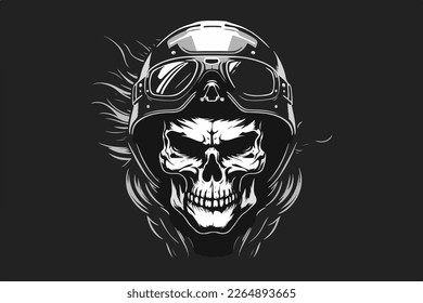 Vector skull born to ride art for t-shirt and other