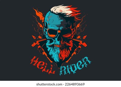 Vector skull born to ride art for t-shirt and other