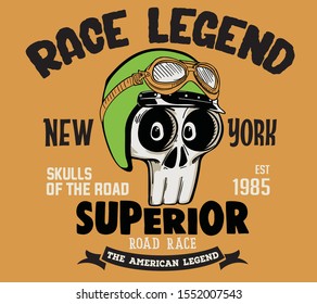 vector skull carackter race illustration