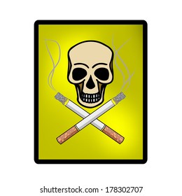 vector skull with cigarettes