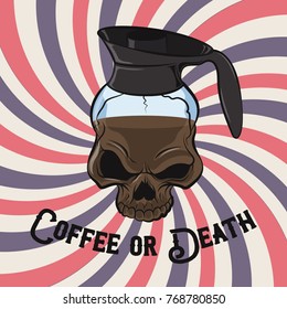 Vector Skull and Coffee Composition