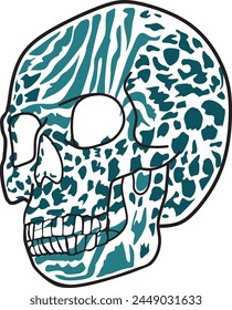 Vector skull with cool abstract pattern can be used for posters, t-shirts, etc
