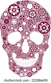Vector skull created from bike chainrings