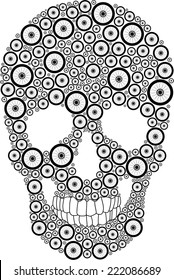 Vector skull created from bike wheels