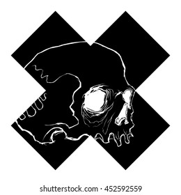 vector skull cross