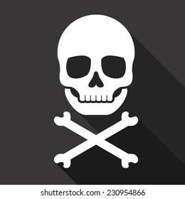 Vector Skull and Crossbones Flat Icon