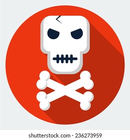Vector skull and crossbones icon