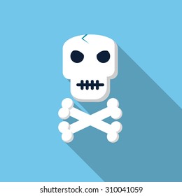 Vector skull and crossbones icon