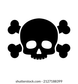 Vector Skull and Crossbones on White Background