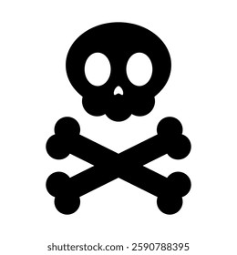 Vector Skull and Crossbones on White Background