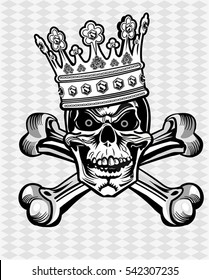 vector skull with crown