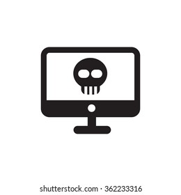 vector skull danger on desktop sign