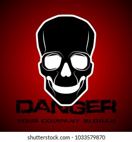 Vector skull danger sign