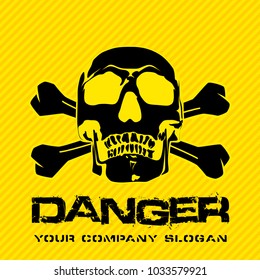 Vector skull danger sign