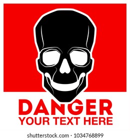 Vector skull danger sign