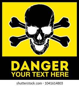 Vector skull danger sign