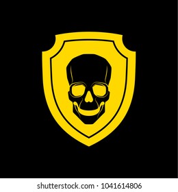 Vector skull danger sign