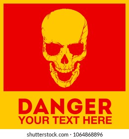 Vector skull danger sign