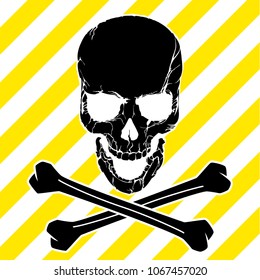 Vector skull danger sign