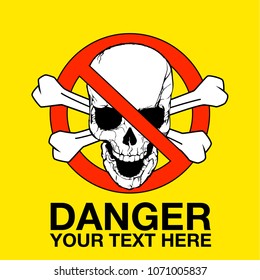 Vector skull danger sign