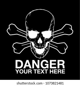 Vector skull danger sign