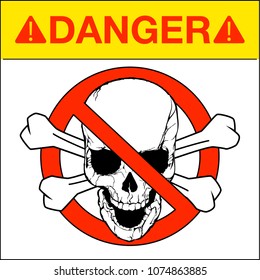 Vector skull danger sign