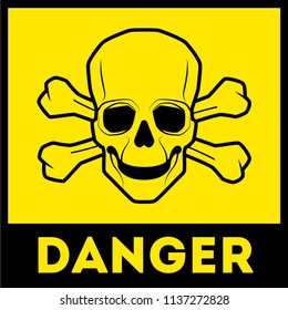 Vector skull danger sign