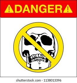 Vector skull danger sign