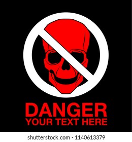 Vector skull danger sign