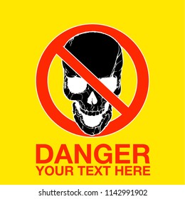 Vector skull danger sign
