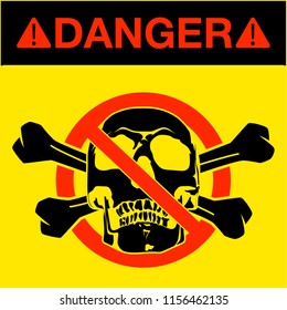 Vector skull danger sign