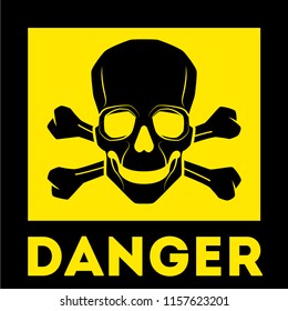 Vector skull danger sign