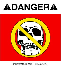 Vector skull danger sign