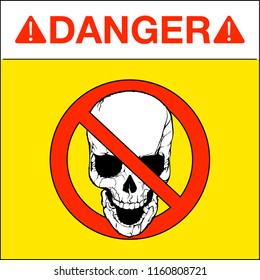 Vector skull danger sign