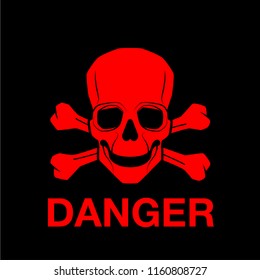 Vector skull danger sign