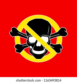 Vector skull danger sign