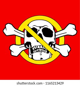 Vector skull danger sign