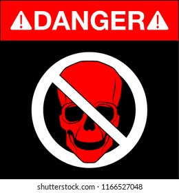 Vector skull danger sign