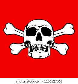Vector skull danger sign