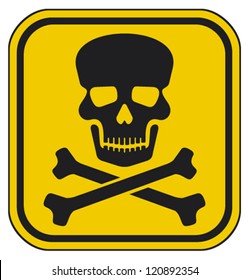 vector skull danger sign