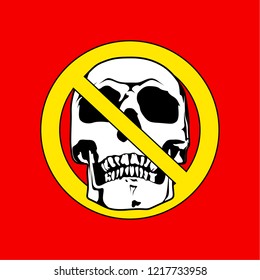 Vector skull danger sign