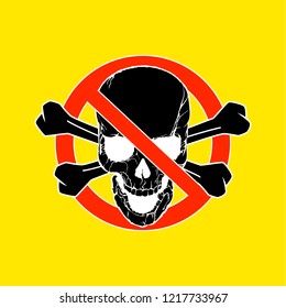 Vector skull danger sign