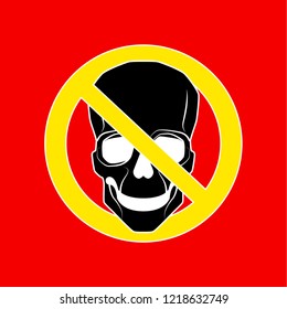Vector skull danger sign