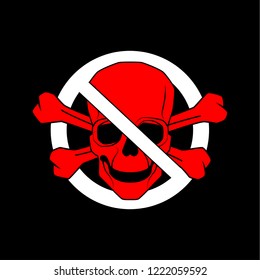 Vector skull danger sign