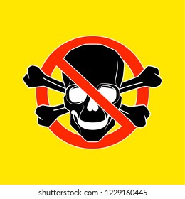 Vector skull danger sign