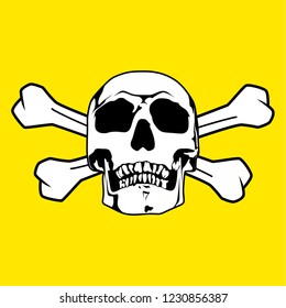 Vector skull danger sign