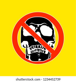 Vector skull danger sign