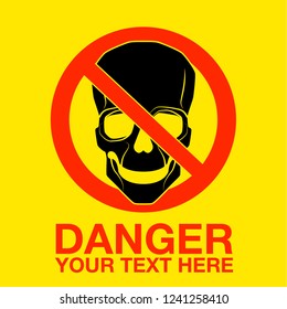 Vector skull danger sign